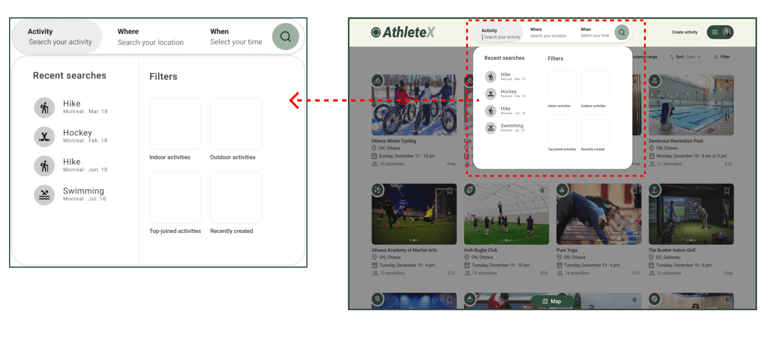 Fast and effective search method mockups