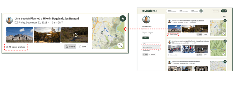 User Profile and Attendee count solutions