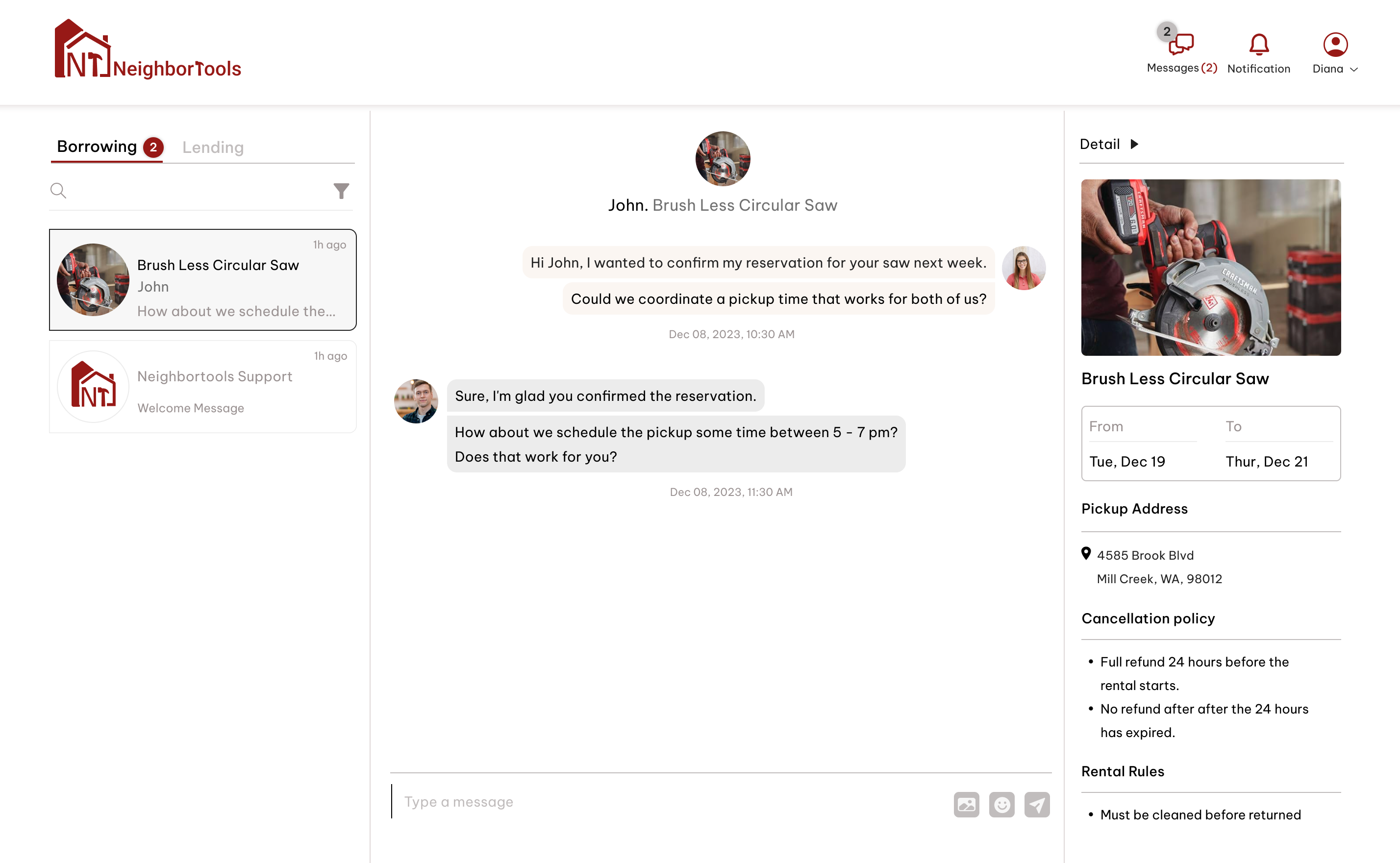 Confirmation Page