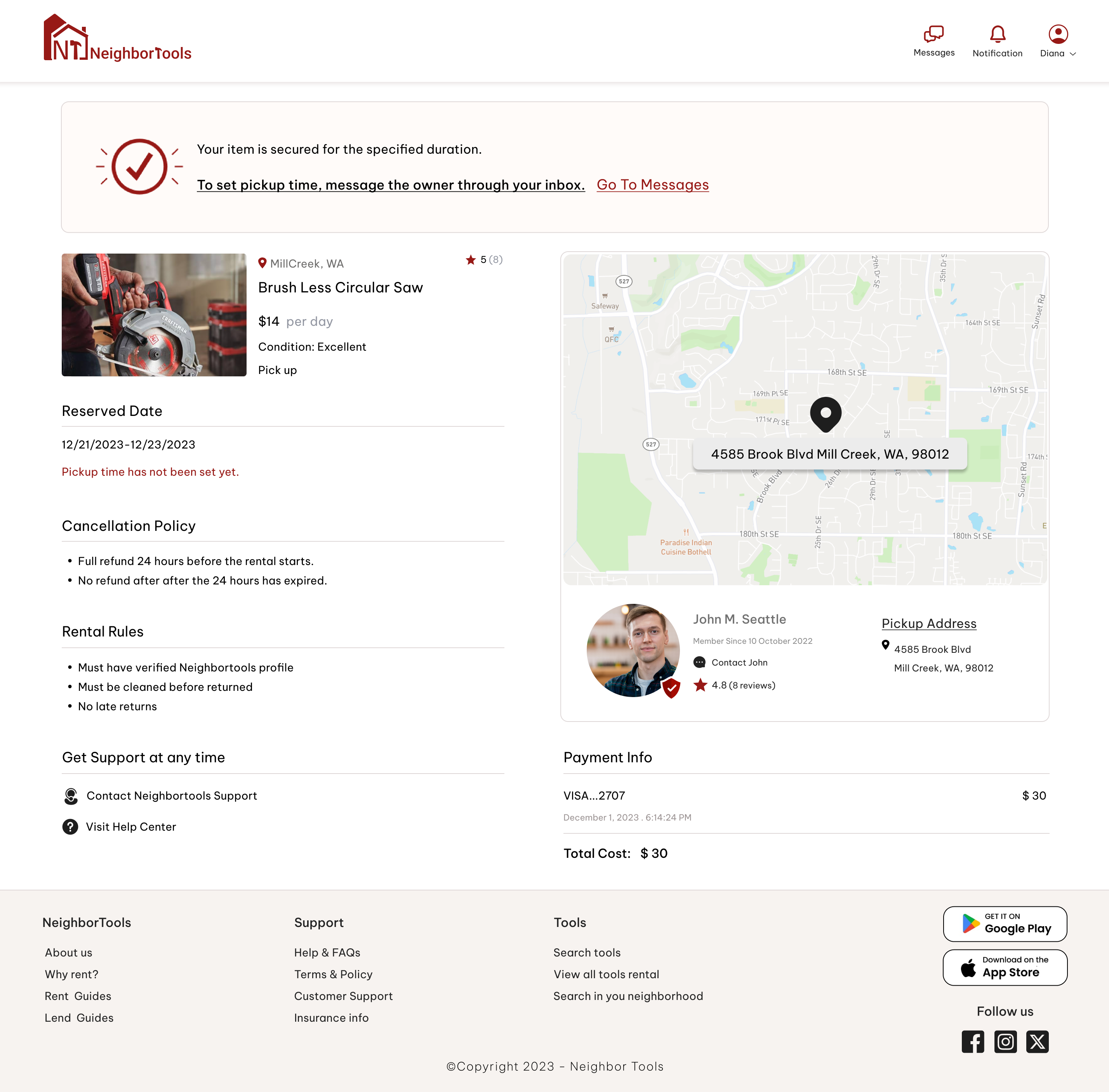 Confirmation Page
