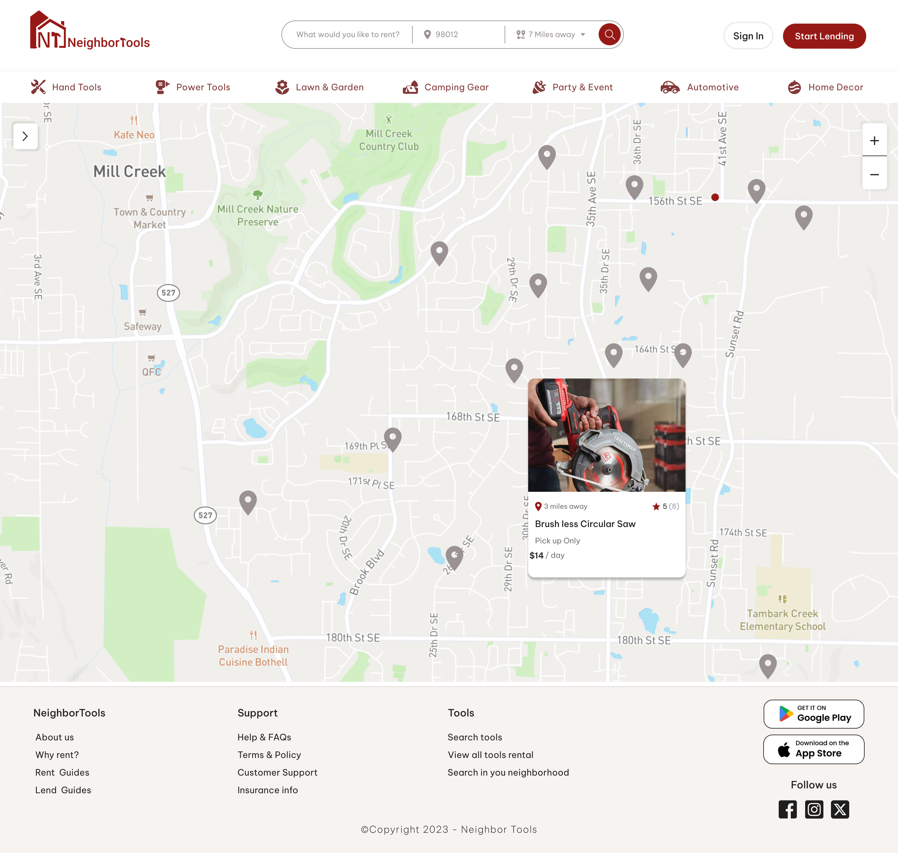 Search Result on Map